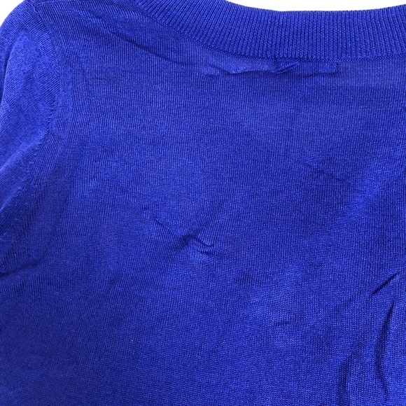 Halogen V-Neck Lightweight Merino Wool Blend Sweater in Royal Neon New With Flaw - Picture 13 of 13